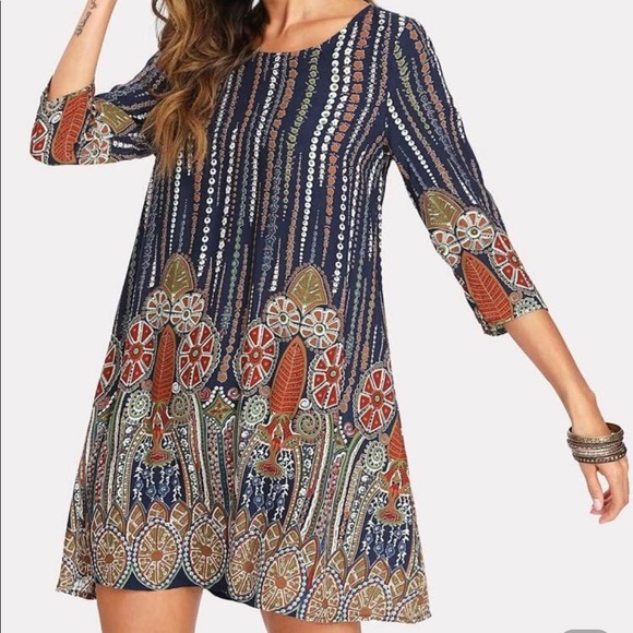 ⬇️ 🆕 Multi-Color Tunic Dress - Picture 3 of 8